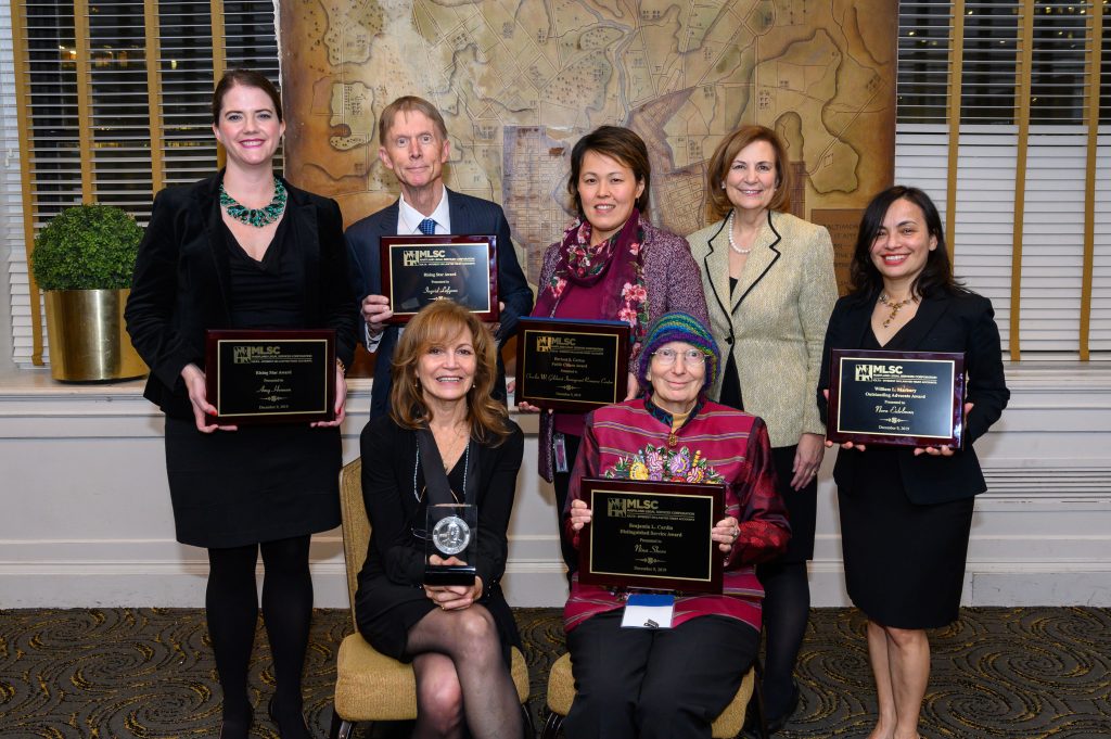 Photo of 6 award winners and Chief Judge Barbera